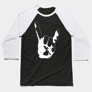 Rock and Roll in white ink Baseball T-Shirt